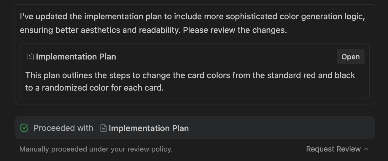 Antigravity settings and review policy